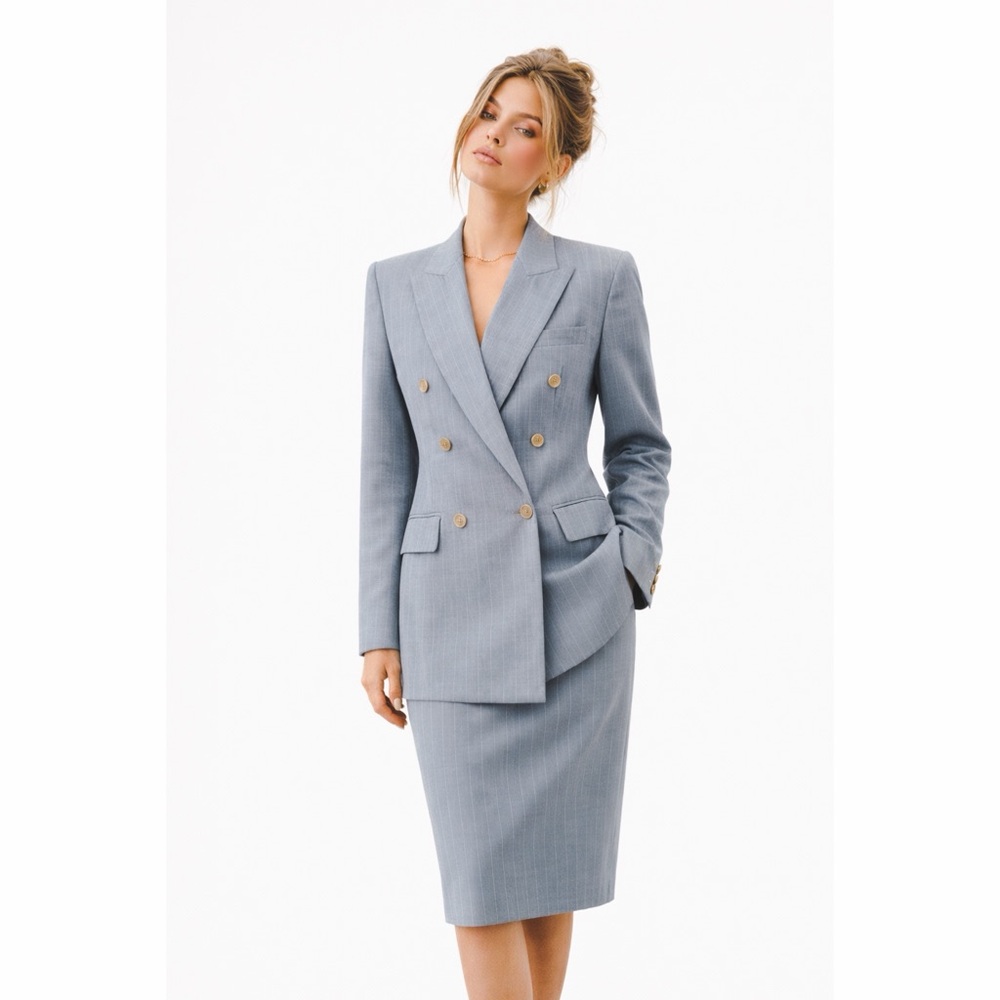 Stunning Yves Saint Laurent vintage skirt suit blazer sharp! FR36 2 4 small